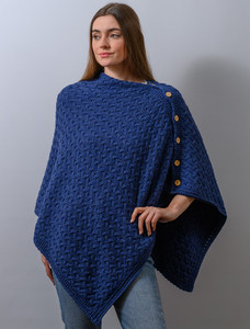Super Soft Trellis Poncho -  Ink