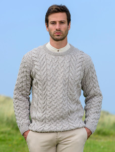 Super Soft Aran Crew Neck Sweater - Toasted Oat