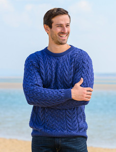 Super Soft Aran Crew Neck Sweater - Ink