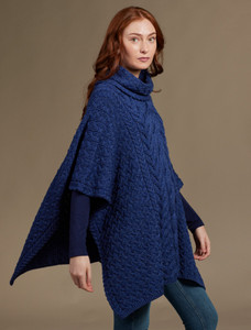 Super Soft Cowl Neck Poncho - Ink