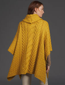 Super Soft Cowl Neck Poncho - Yellow