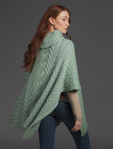 Super Soft Cowl Neck Poncho - Seafoam