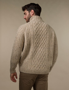 Donegal's Zip Troyer Aran Sweater -