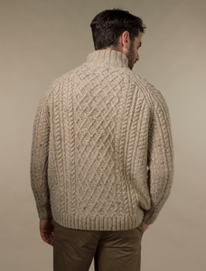 Donegal's Zip Troyer Aran Sweater -