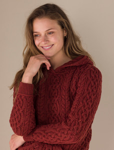 Ladies Aran Kangaroo Hoodie - Sienna