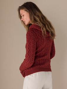 Ladies Aran Kangaroo Hoodie - Sienna