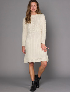 A Line Knitted Dress - White