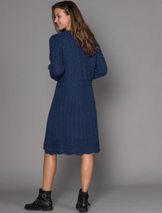 A Line Knitted Dress - Denim