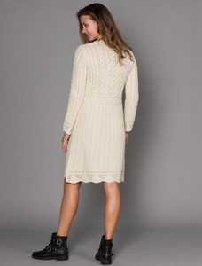 A Line Knitted Dress - White