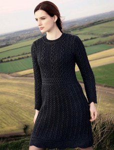 A Line Knitted Dress - Charcoal
