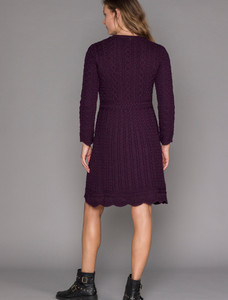 A Line Knitted Dress - Damson