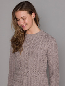 A Line Knitted Dress - Stone