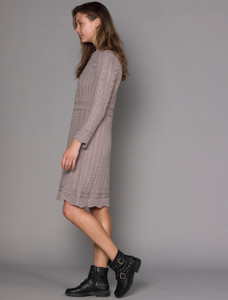 A Line Knitted Dress - Stone