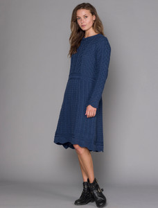 A Line Knitted Dress - Denim