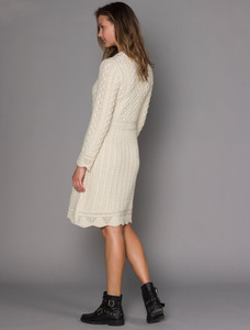 A Line Knitted Dress - White