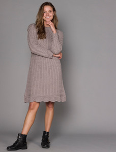 A Line Knitted Dress - Stone