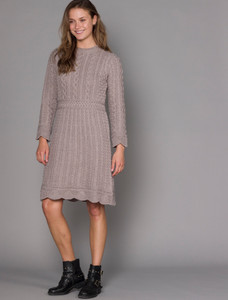 A Line Knitted Dress - Stone