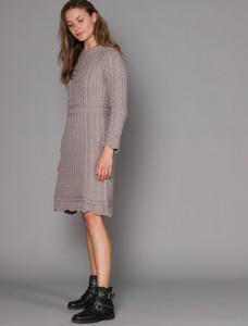 A Line Knitted Dress - Stone