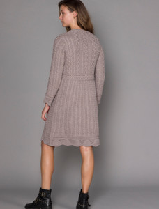 A Line Knitted Dress - Stone