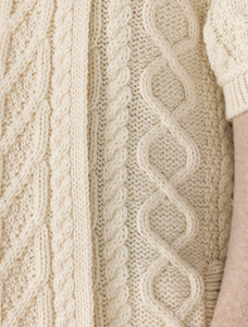 Aran Short Sleeve Edge Cardigan - Natural White