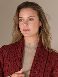 Aran Short Sleeve Edge Cardigan - Sienna