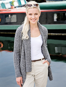Waterfall Cable Cardigan - Charcoal