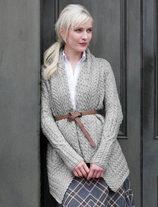 Waterfall Cable Cardigan - Oatmeal