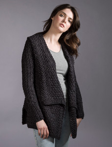 Waterfall Cable Cardigan - Anthracite