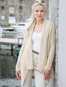 Waterfall Cable Cardigan - Oatmeal Marl