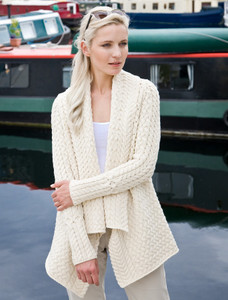 Waterfall Cable Cardigan - Natural White