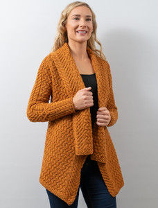 Waterfall Cable Cardigan - Golden Ochre