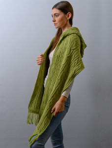Hooded Scarf Shawl  - Winter Pear