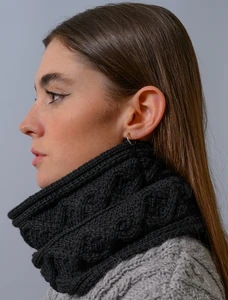 Extra Soft Aran Snood - Black