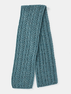 Aran Heritage Cable Scarf - Summer Storm