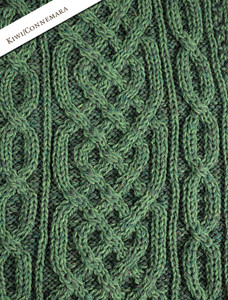 Aran Plaited Scarf - Kiwi/Connemara