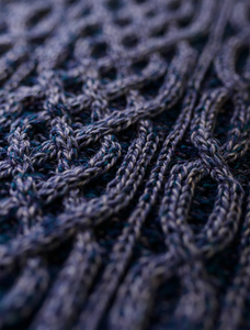 Aran Plaited Scarf - Denim/Atlantic
