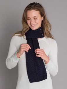 Aran Loop Scarf - Navy