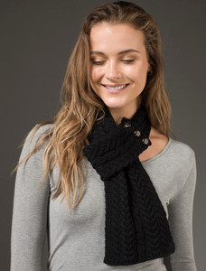 Aran Loop Scarf - Black