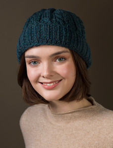 Aran Heritage Cable Wool Hat -Mallard