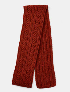 Aran Heritage Cable Scarf - Cassat Red