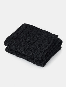 Aran Heritage Cable Scarf - Charcoal