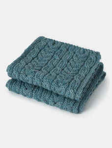 Aran Heritage Cable Scarf - Summer Storm