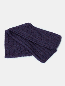 Aran Heritage Cable Scarf - Heather