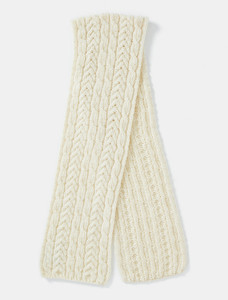 Aran Heritage Cable Scarf - White