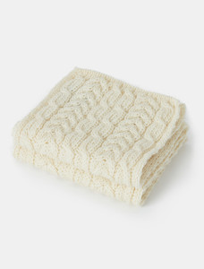 Aran Heritage Cable Scarf - White