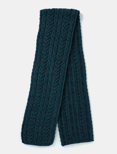 Aran Heritage Cable Scarf - Mallard