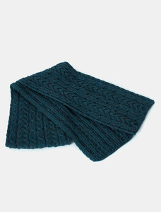 Aran Heritage Cable Scarf - Mallard