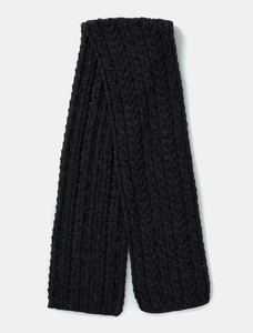 Aran Heritage Cable Scarf - Charcoal