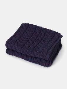 Aran Heritage Cable Scarf - Heather