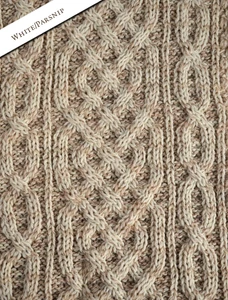 Aran Plaited Scarf - White/Parsnip